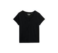 T-shirt col V femme Superdry Slub Emb de Studios Noir S