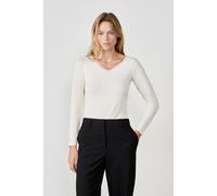 T-shirt col V maille thermique - Warme Up Lace - XS - Ecru - Femme - Etam