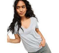 T-shirt col v sérigraphie au dos femme Roxy Laguna Green Gris S