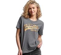 Superdry Vl Scripted Coll Short Sleeve T-shirt Gris M Femme