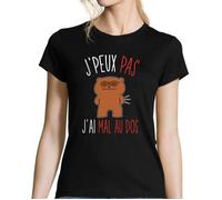T-shirt - Collection petits bobos - Femme - Noir - Manches courtes - Col arrondi XS