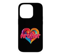 T-Shirt coloré avec Inscription « I Heart Love Archer » Coque pour iPhone 14 Pro