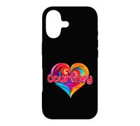 T-Shirt coloré avec Inscription « I Heart Love Courtney » Coque pour iPhone 17