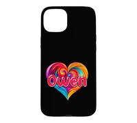 T-Shirt coloré avec Inscription « I Heart Love Owen » Coque pour iPhone 15 Plus