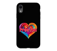 T-Shirt coloré avec Inscription « I Heart Love Preston » Coque pour iPhone XR