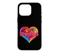 T-Shirt coloré avec Inscription « I Heart Love Stephen » Coque pour iPhone 16 Pro