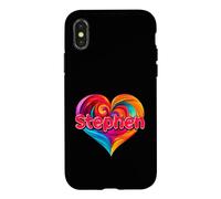 T-Shirt coloré avec Inscription « I Heart Love Stephen » Coque pour iPhone X/XS