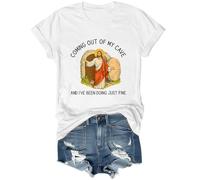 T-shirt « Coming Out of My Cave and I've Been Doing Just Fine », T-shirt Jésus pour femmes et hommes, blanc, XL