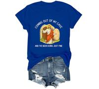 T-shirt « Coming Out of My Cave and I've Been Doing Just Fine », T-shirt Jésus pour femmes et hommes, bleu marine, S