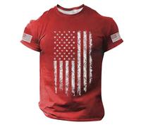 T-shirt commémoratif des 250 ans pour homme avec imprimé élégant pour des tenues décontractées à la mode, rouge, 3XL