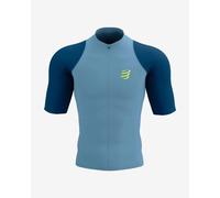 T-shirt Compressport Trail Racing Postural manche courte bleu denim - L