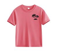 T-shirt confortable et respirant en noix de coco pour homme et fille, Rose, 2-3 ans
