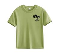 T-shirt confortable et respirant en noix de coco pour homme et fille, Vert menthe., 10-11Years