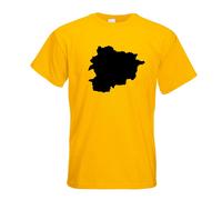 T-Shirt Contour D'Andorre Pour Hommes Funshirt Imprimé Design