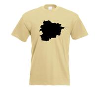 T-Shirt Contour D'Andorre Pour Hommes Funshirt Imprimé Design
