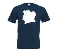 T-Shirt Contour De La Côte D'Ivoire Pour Hommes Funshirt Imprimé Design