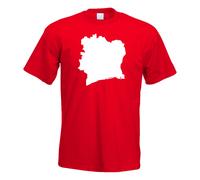 T-Shirt Contour De La Côte D'Ivoire Pour Hommes Funshirt Imprimé Design