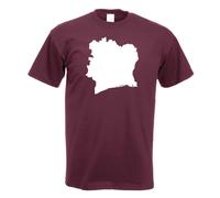 T-Shirt Contour De La Côte D'Ivoire Pour Hommes Funshirt Imprimé Design