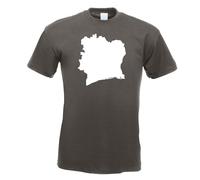 T-Shirt Contour De La Côte D'Ivoire Pour Hommes Funshirt Imprimé Design