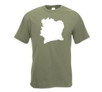 T-Shirt Contour De La Côte D'Ivoire Pour Hommes Funshirt Imprimé Design