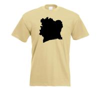 T-Shirt Contour De La Côte D'Ivoire Pour Hommes Funshirt Imprimé Design