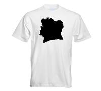 T-Shirt Contour De La Côte D'Ivoire Pour Hommes Funshirt Imprimé Design