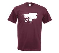 T-Shirt Contour De La Guinée-Bissau Pour Hommes Funshirt Imprimé Design
