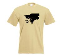 T-Shirt Contour De La Guinée-Bissau Pour Hommes Funshirt Imprimé Design