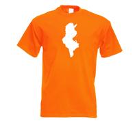 T-Shirt Contour De La Tunisie Pour Hommes Imprimé Design