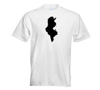 T-Shirt Contour De La Tunisie Pour Hommes Imprimé Design