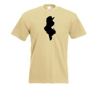 T-Shirt Contour De La Tunisie Pour Hommes Imprimé Design