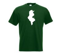 T-Shirt Contour De La Tunisie Pour Hommes Imprimé Design