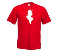 T-Shirt Contour De La Tunisie Pour Hommes Imprimé Design