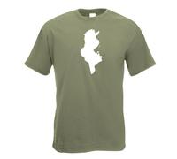 T-Shirt Contour De La Tunisie Pour Hommes Imprimé Design