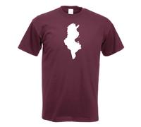 T-Shirt Contour De La Tunisie Pour Hommes Imprimé Design