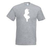 T-Shirt Contour De La Tunisie Pour Hommes Imprimé Design