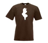 T-Shirt Contour De La Tunisie Pour Hommes Imprimé Design