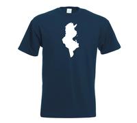 T-Shirt Contour De La Tunisie Pour Hommes Imprimé Design