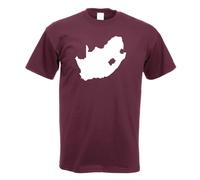T-Shirt Contour De L'Afrique Du Sud Pour Hommes Funshirt Imprimé Design