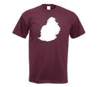 T-Shirt Contour De L'île Maurice Pour Hommes Funshirt Imprimé Design
