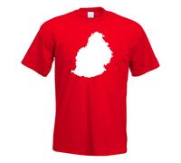 T-Shirt Contour De L'île Maurice Pour Hommes Funshirt Imprimé Design