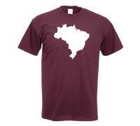 T-Shirt Contour Du Brésil Pour Hommes Funshirt Imprimé Design