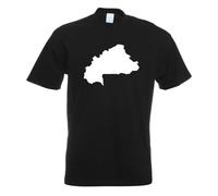 T-Shirt Contour Du Burkina Faso Pour Hommes Funshirt Imprimé Design