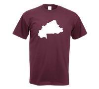 T-Shirt Contour Du Burkina Faso Pour Hommes Funshirt Imprimé Design