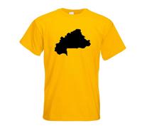 T-Shirt Contour Du Burkina Faso Pour Hommes Funshirt Imprimé Design