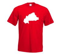 T-Shirt Contour Du Burkina Faso Pour Hommes Funshirt Imprimé Design