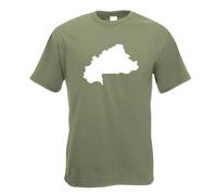 T-Shirt Contour Du Burkina Faso Pour Hommes Funshirt Imprimé Design
