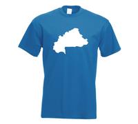 T-Shirt Contour Du Burkina Faso Pour Hommes Funshirt Imprimé Design
