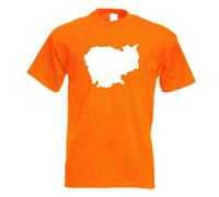 T-Shirt Contour Du Cambodge Pour Hommes Funshirt Imprimé Design