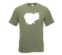 T-Shirt Contour Du Cambodge Pour Hommes Funshirt Imprimé Design